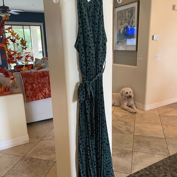 Women’s Boho Dalmatian Print Pleated Halter Dress, Worn Once, Perfect Condition - Picture 8 of 11